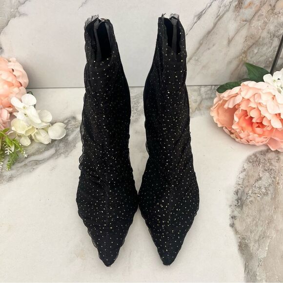 SAM EDELMAN Farren Tulle Pointed-Toe Booties in Black Size 7 NEW - Picture 7 of 16